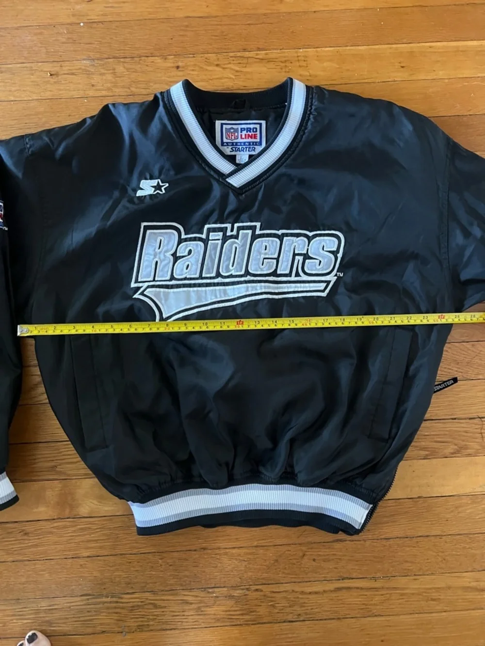 Vintage Starter Pro Line Oakland Raiders Black Pullover Jacket. SIZE LARGE. - Picture 6 of 7